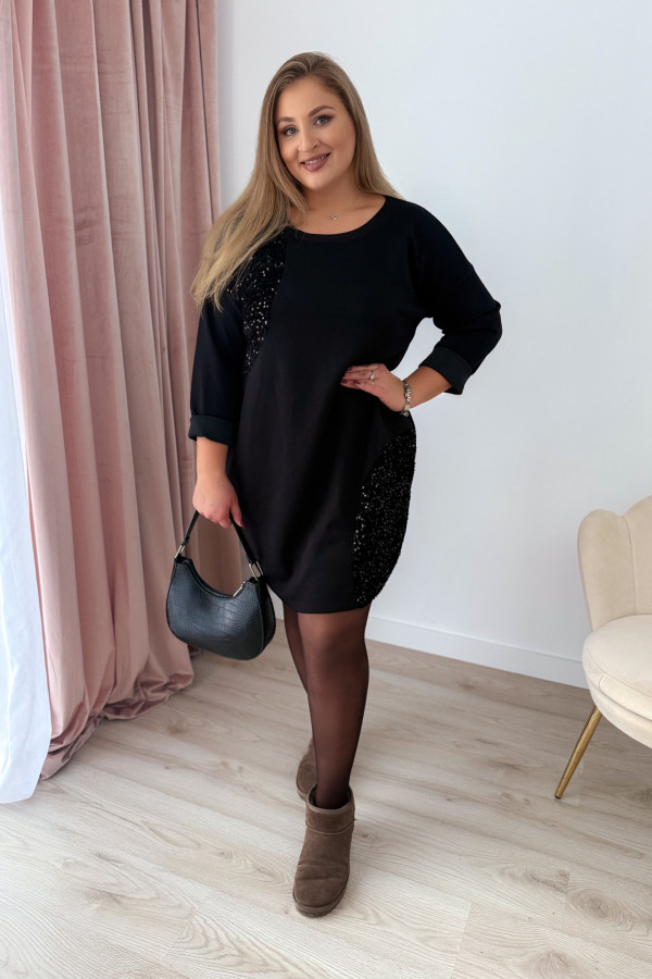 Sukienka ze wstawkami cekinowymi Chill Babe - czarna 7