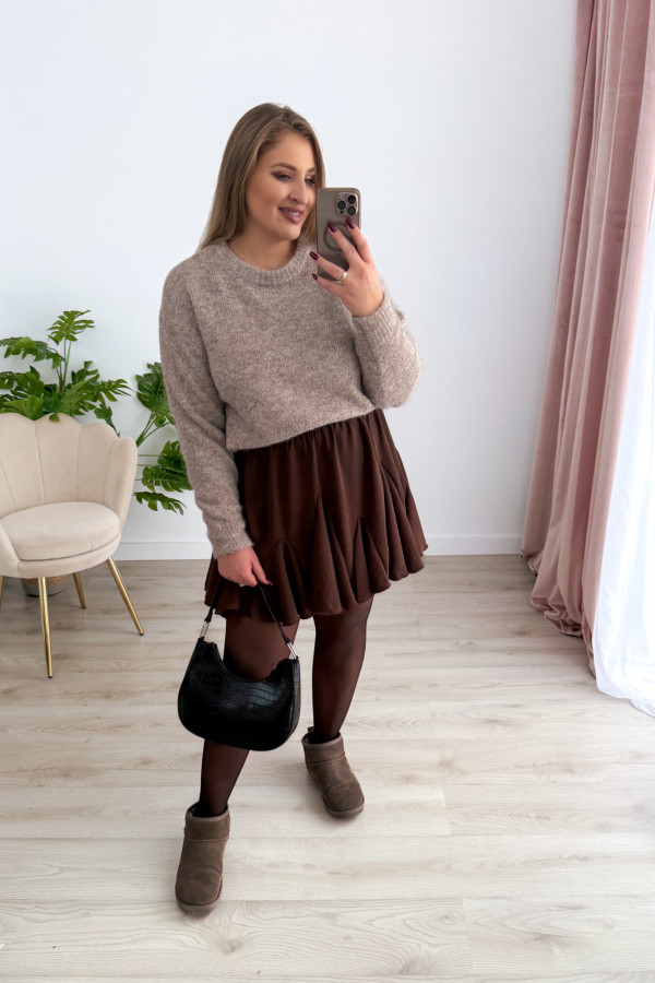 Sweter o luźnym kroju z wełną Lalie - fango 12