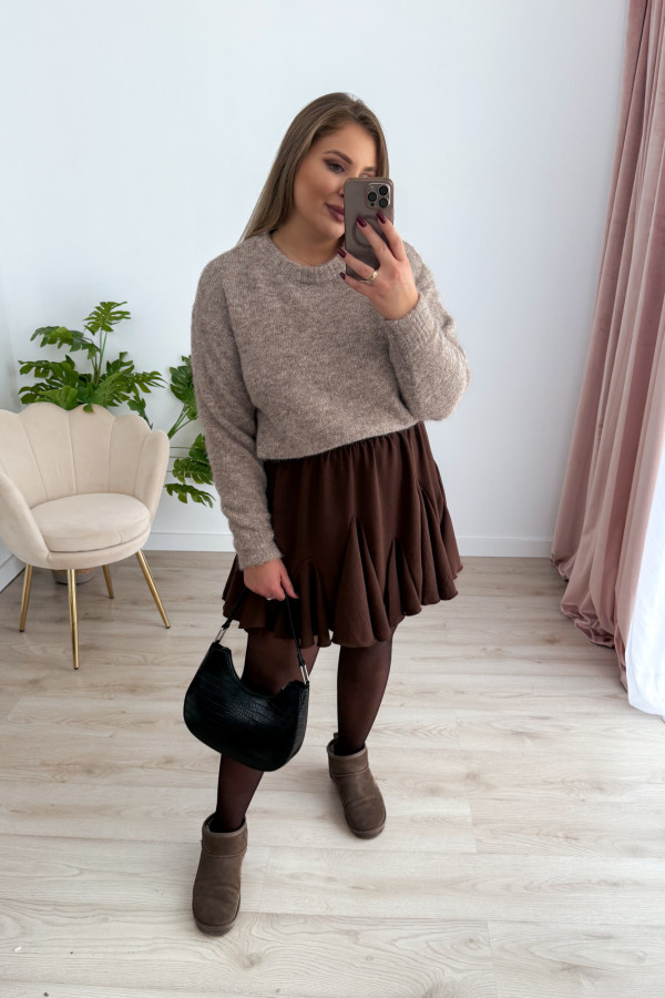 Sweter o luźnym kroju z wełną Lalie - fango 11
