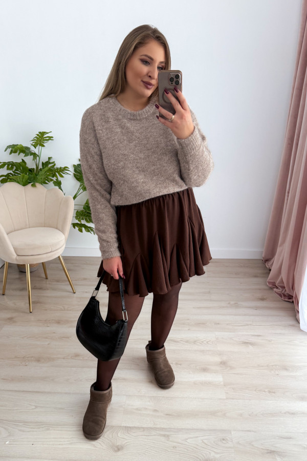 Sweter o luźnym kroju z wełną Lalie - fango 8