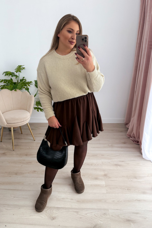 Sweter o luźnym kroju z wełną Lalie - ecru 6