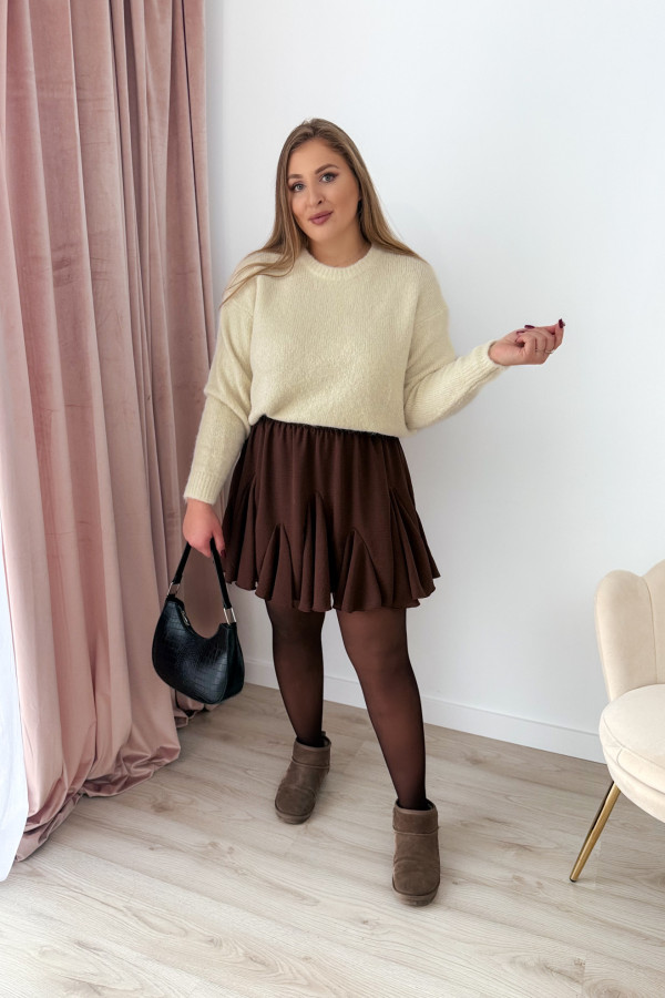 Sweter o luźnym kroju z wełną Lalie - ecru 5