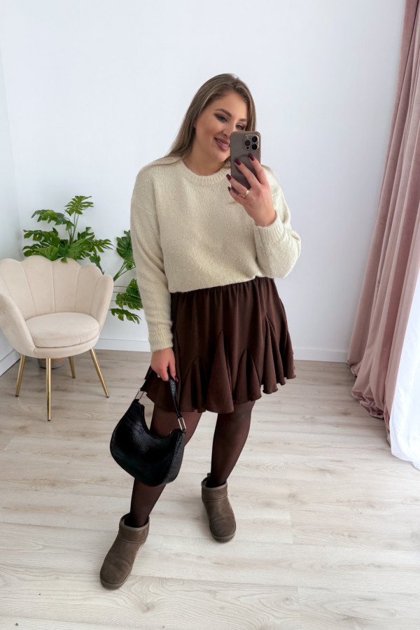 Sweter o luźnym kroju z wełną Lalie - ecru 3