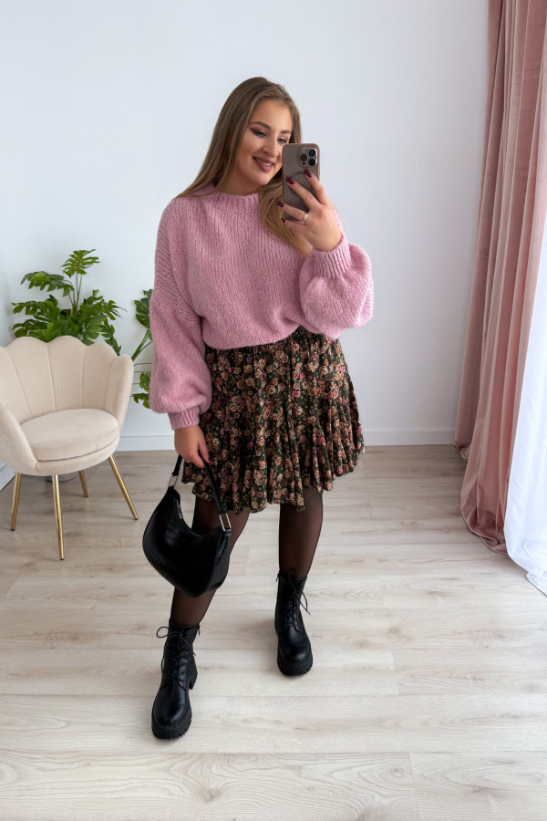 Sweter oversize z wełną i szerokimi rękawami Pippi - puder 1