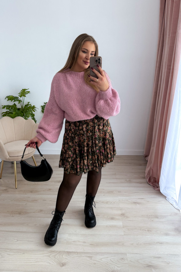 Sweter oversize z wełną i szerokimi rękawami Pippi - puder 2