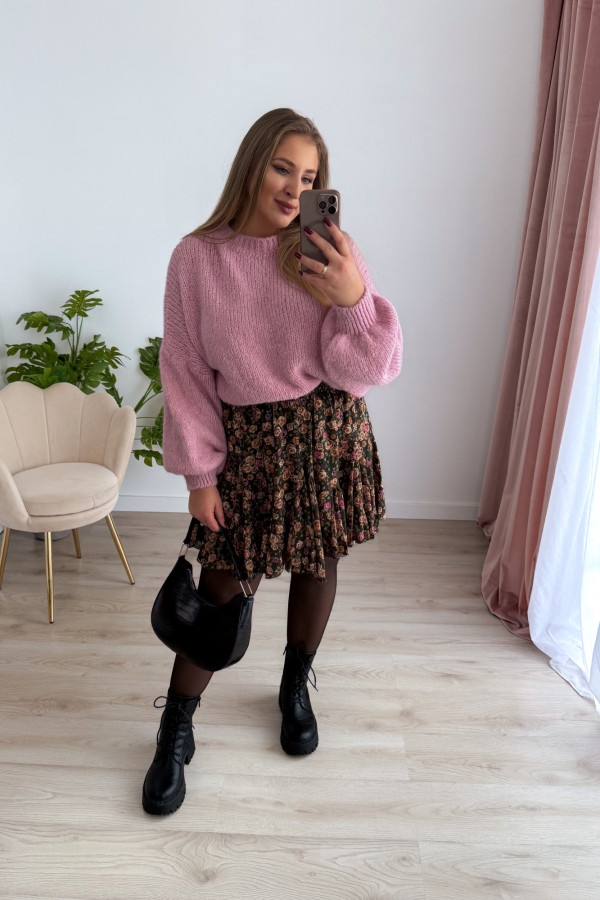 Sweter oversize z wełną i szerokimi rękawami Pippi - puder 3