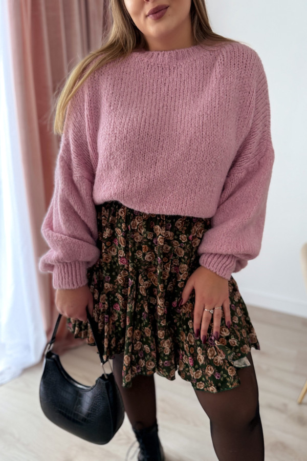 Sweter oversize z wełną i szerokimi rękawami Pippi - puder 5